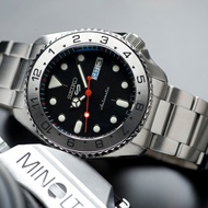 Seiko Mod Explorer SRPD55K1M4 Men Black Custom Watch 42mm Stainless Steel Bracelet