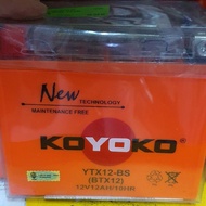 BATTERY KOYOKO NANOGEL/MOTO BATTERY YTX12-BS (12V12AH-10HR) -VERSYS 650 OLD/NEW/ER6N-09-11/VN900/NAZA BLADE 250/650/Z900