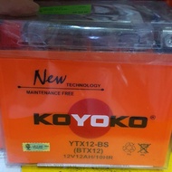BATTERY KOYOKO NANOGEL/MOTO BATTERY YTX12-BS (12V12AH-10HR) -VERSYS 650 OLD/NEW/ER6N-09-11/VN900/NAZ