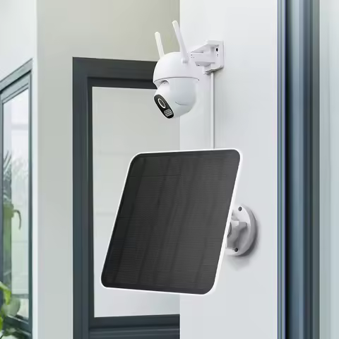 5V 6W Solar Panel IP65 Waterproof Micro USB & USB-C Port 9.8 Ft Charging Cable 360°Mounting for Eufy