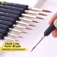 Hook Line Detail Painting Brush 000 - 7 Hand Painted Thin Liner Art Paint Brush For Watercolor/Oil