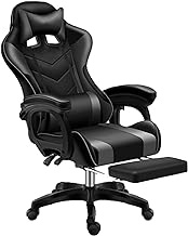 Professional Gaming Chair, Gaming Chair with Bluetooth Speakers, Gaming Chair Black Ergonomic Pc Computer Chair with High Back Office Desk Chair 360°Swivel Task Chair Adjustable Armrest Lumbar Support