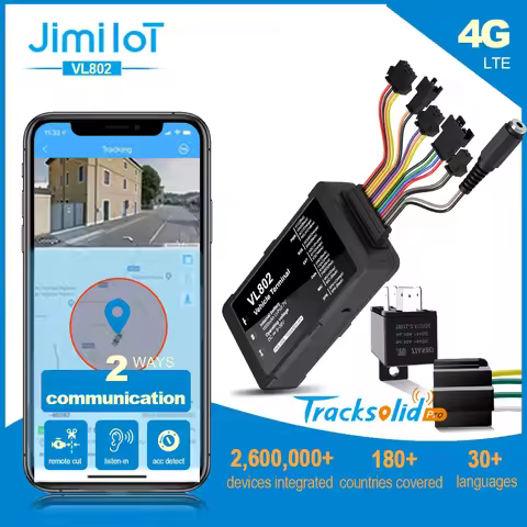 Jimiiot VL802 4G Tracker Bluetooth LTE Vehicle GPS Locator Real-Time Tracking Anti-thieft Two-way Ta