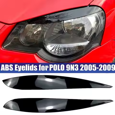 Car Headlight Eyebrows For VW Polo 4 MK4 9N3 GTI R32 TDI 2005-2009 Eyelids Lids Cover Trim Stickers 