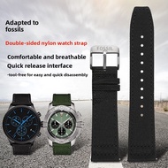 Double-Layer Nylon Watch Strap for Fossil Men's FS4656/FS4682 - 18/19/20/21/22/23/24mm, Durable & St