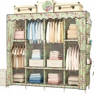 Zipper Closure Wooden Frame Cloth Wardrobe Sturdy Construction Portable Wardrobe Closet Dustproof DI