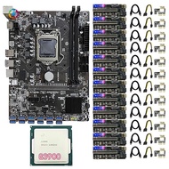B250C BTC Mining Motherboard with 12X010S Plus PCIE 1X 16X Riser Card+G3900 CPU LGA1151 DDR4 DIMM 12 USB3.0 to PCIE GPU