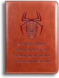 WHLBHG Spider-man Gifts Be Confident in Whatever Direction You Leather Journal Spider Movie Fans Gift Inspirational Super Man Gift for Men Women (Be Confident- Spider)