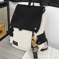 Letter Graphic Flap Backpack With Bag Charm School Bag For Graduate, Teen Girls, Freshman, Sophomore