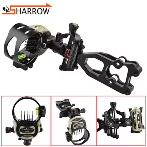 1pc Compound Bow Shooting 5-pins Sight 0.019" Fiber Optic Sight Needles For Shooting Practice RH/LH 