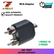 RCA 1 Female to 2 Male Adaptor for Home Theater / Soundbar / Sound Amplifier Converter