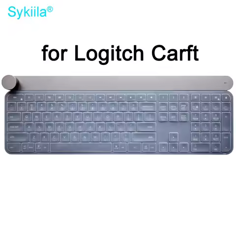 Keyboard Cover for Logitech Craft Wireless Protective Protector Skin for Logi Case Black Clear Silic
