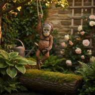 Handmade Hanging Monkey Statue Easy to Install Hanging Monkey Figurine Whimsical for Yard