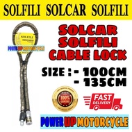 SOLCAR SOLFILI MOTORCYCLE CABLE LOCK BELUT MOTOR ANTI THIEF YAMAHA Y15ZR 135LC 125ZR RXZ NVX HONDA WAVE EX5 RS150 DASH