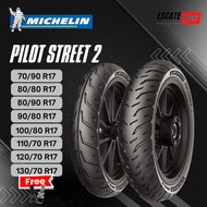 Michelin Pilot Street 2 70/80 80/80 80/90 90/80 100/80 110/70 120/70 130/70 140/70-17 Tubeless - Mic