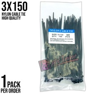 100pcs Black Nylon Cable Tie 3X150MM Heavy Duty 
