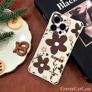 Brown Floral Phone Case for Samsung Note20 with Lanyard Crossbody Adjustable Strap Compatible with S