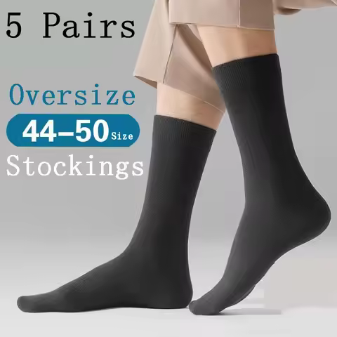 5 Pairs Socks Men Oversize 47 Men Causal Cotton Soft 48 Extra Large Loose Plus Fat Plus Fat Feet Men