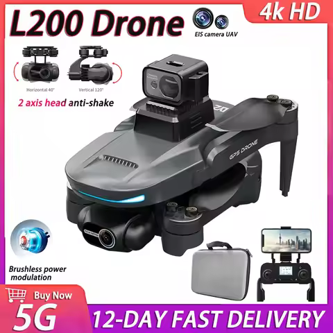 New L200 PRO MAX 4K Professional Drone GPS EIS Dual Camera Obstacle Avoidance Flight 2-axis PTZ Brus