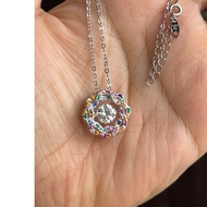 Necklace set with pendant (not separated, removable) made of silver engraved with Ag925 diamond chai