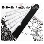 Butterfly Fan Scale Ruler / Technical Drawing Scale Ruler
