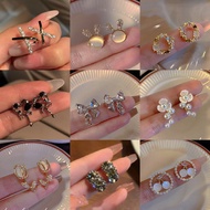 温柔气质珍珠耳钉 OS8J 2022 New Cross Design Pearl Earrings Sterling Silver Women Earrings Trendy Elegant OS8