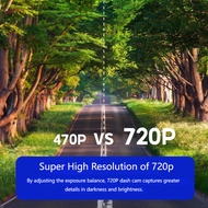 1080P FHD Dash Camera 140° Rear Camera With ADAS USB Front DVR Camera Car Recorder Dashcam Monitor
