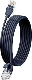 Plusivo Cat.6A Ethernet Cable U/UTP 25 ft Ultra Slim Patch Cord 34 AWG, High Speed Cable, Cat.6A Bla