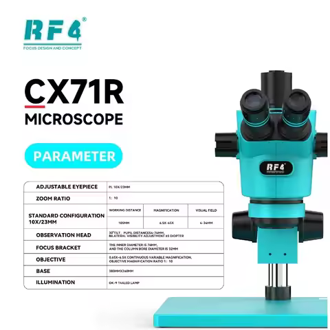 RF4 RF-CX71R Microscope Mobile Phone Motherboard Repair HD Three-eye Stereo Optical Microscope Circu