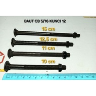 CB Bolts Size 5/ 16 x 4 - 4 1/2 - 5 - 6 (10 to/d 15 cm)" Key 12 Fence Bolt/s Umbrella/s Truck Bed/s 