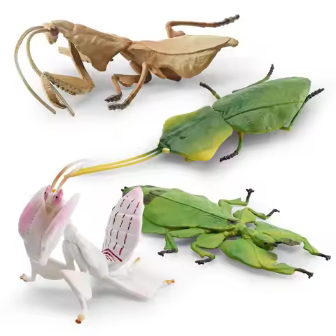 Simulation Insect Animal Model Deroplatys Desiccata Orchid Flower Mantis Action Figures Cognitive Ed