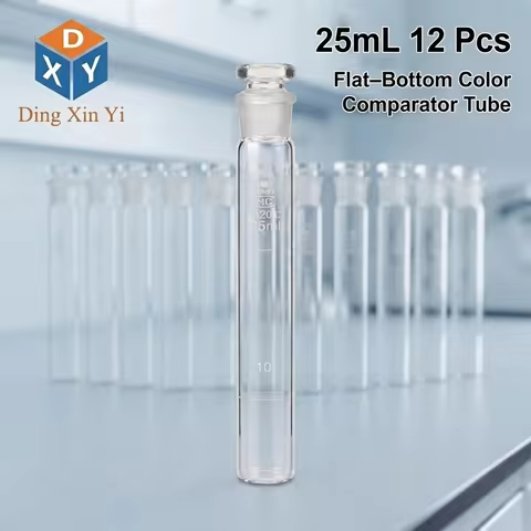 12 Pcs/lot 25 Ml Glass Cuvettes Glass Graduated Cuvettes With Stopper Flat-bottomed Cuvettes