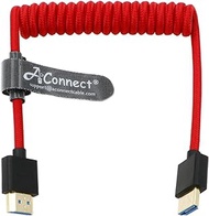 AConnect 8K Coiled HDMI Cable, 8K@60Hz 4K@120Hz 48Gbps HDMI 2.1 Cable, Ultra High-Speed Braided Coiled Cable 12~18" for Atomos Ninja V|Portkeys BM5 Monitor (Straight to Straight)