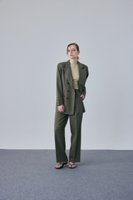 MENAR STRIPED PANTS กางเกงขากระบอกจีบหน้า ผ้าเดียวกับรุ่น KIMBER OVERSIZED BLAZER