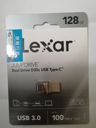 Lexar JumpDrive Dual Drive D35c USB3. 0 Type-C雙接口隨身碟 128GB