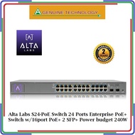 Alta Labs S24-PoE Switch 24 Ports Enterprise PoE+ Switch w/16port PoE+ 2 SFP+ Power budget 240W - 2 