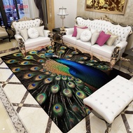 Soft Crystal Velvet Peacock Carpet for Bedroom Living Room Foyer Bathroom Decor mat rugs