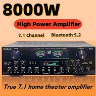 8000W Power Amplifier 7.1 Channel Home Theater Karaoke Amplifier Bluetooth Stereo Surround Sound AV 