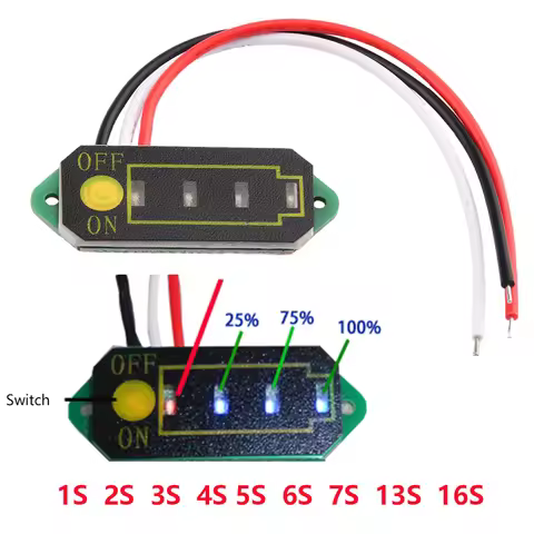 1-16S Battery Meter Capacity Monitor Digital Battery Indicator Lithium-ion Battery Indicator Lithium