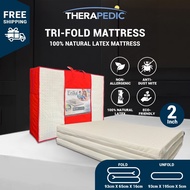 Therapedic USA | Tri-fold Mattress 2" - 100% Natural Latex (Single Size/Portable and Comfort)