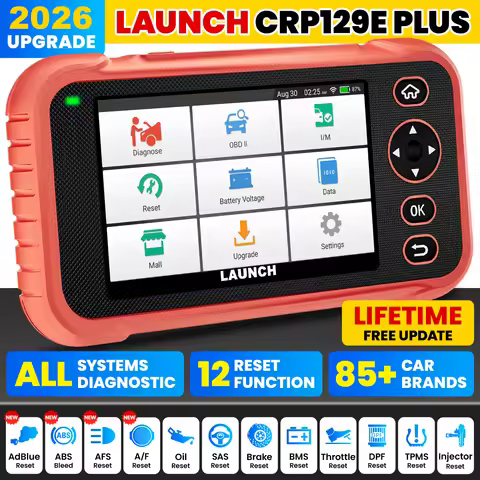 LAUNCH X431 CRP129i CRP129E PLUS Full System Diagnostic Tools OBD2 Scanner 12 Reset Functions Oil TP