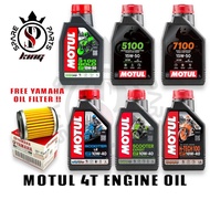 100% GUARANTEE ORIGINAL MOTUL ENGINE OIL MINYAK HITAM 4T 15W50 H TECH 10W40 10W50 5100 3100 7100 10W