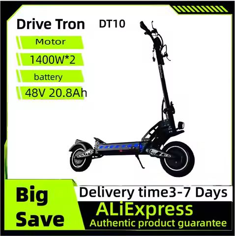 Drive Tron DT10 Adult Electric Scooter, 1400W*2 Motor,48v 20.8Ah Battery ,Folding E-Scooter,10 inch 
