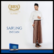 Sarung Instan Bhs Classic Gold Motif Jacquard Songket Coklat Original