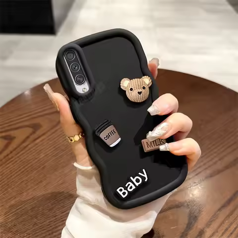 A 50 30 20 3d Bear Cute Cartoon Wavy Silicone Case For Samsung Galaxy A50 A30 A20 A30s A50s A20s A21