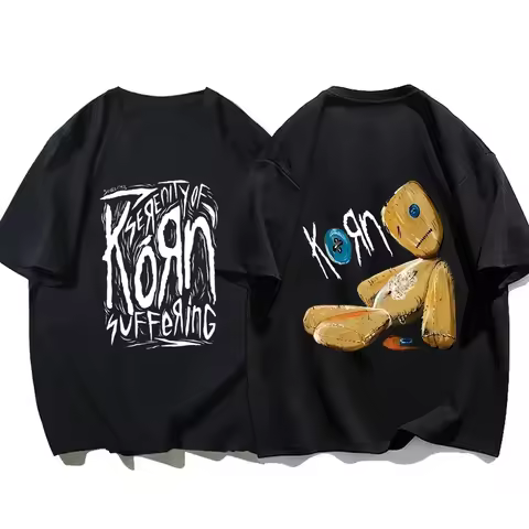 Korn Rock Band Printed T-Shirt Korn WORLD TOUR Music T Shirt for Men Women Loose Short Sleeve Summer