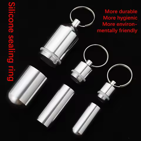 Waterproof Aluminum Toothpick Box Pill Box Travel Camping Container Keychain Pill Box Health Care