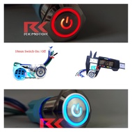 TOMBOL 12V Dc Switch Logo Power On Off Button 19mm