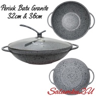 32cm/36CM/40CM Kuali Batu/32cm Fry Wok/GRANITE  Viral Granite Pots/26cm Frying Pan UOIIY