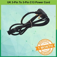UK Power Cord Cable UK 3-Pin to 3-Pin C13 (USED)